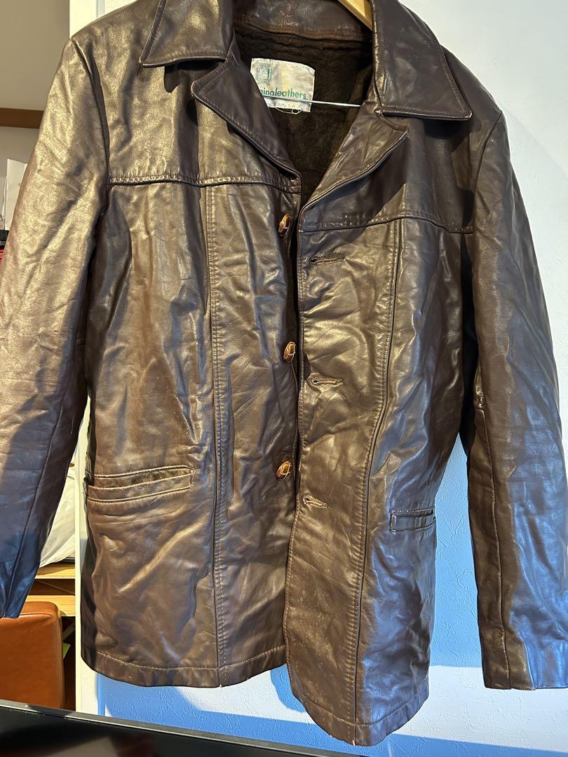 ブラウン レザー ジャケット　ビンテージ品　MADE IN USA