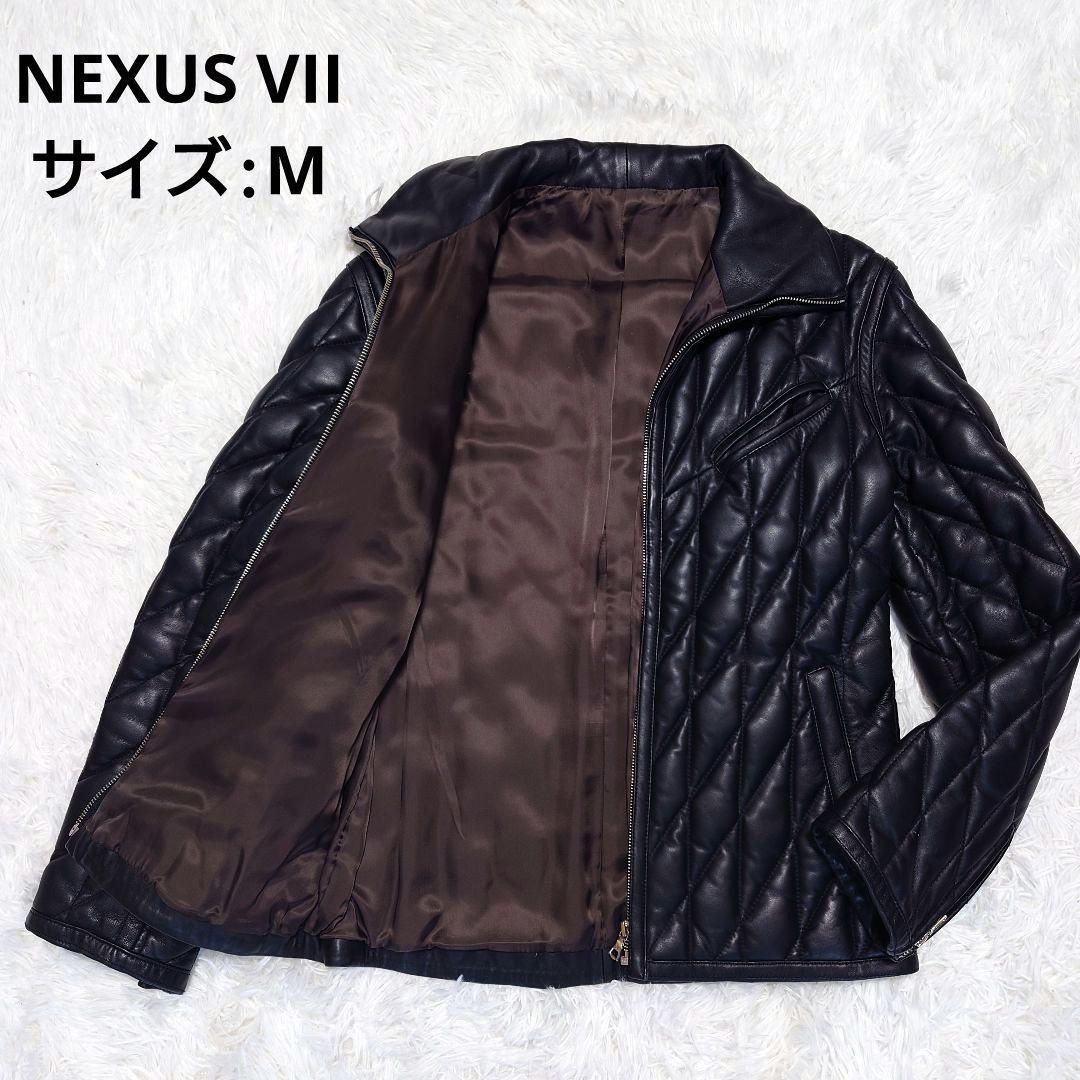 【美品】NEXUS VII ラムレザー ダウンジャケット キルティング