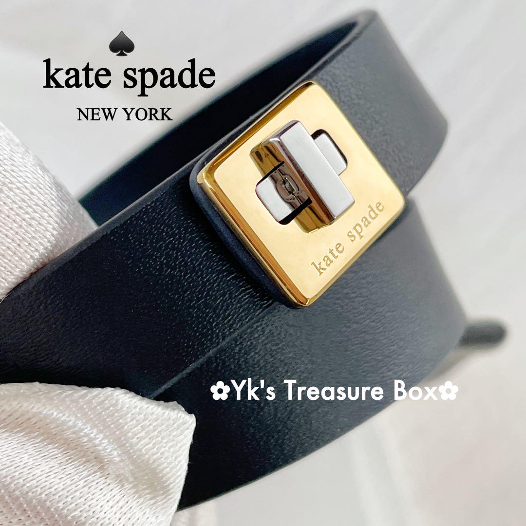 Z298/kate spade/2way/ブラックレザー ブレスレットチョーカー