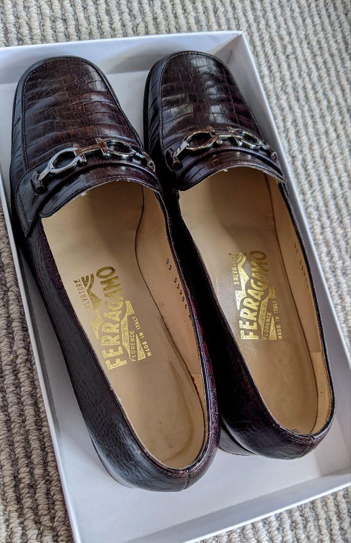 美品 Ferragamo フェラガモ ガンチーニ ビットローファー本革 24cm