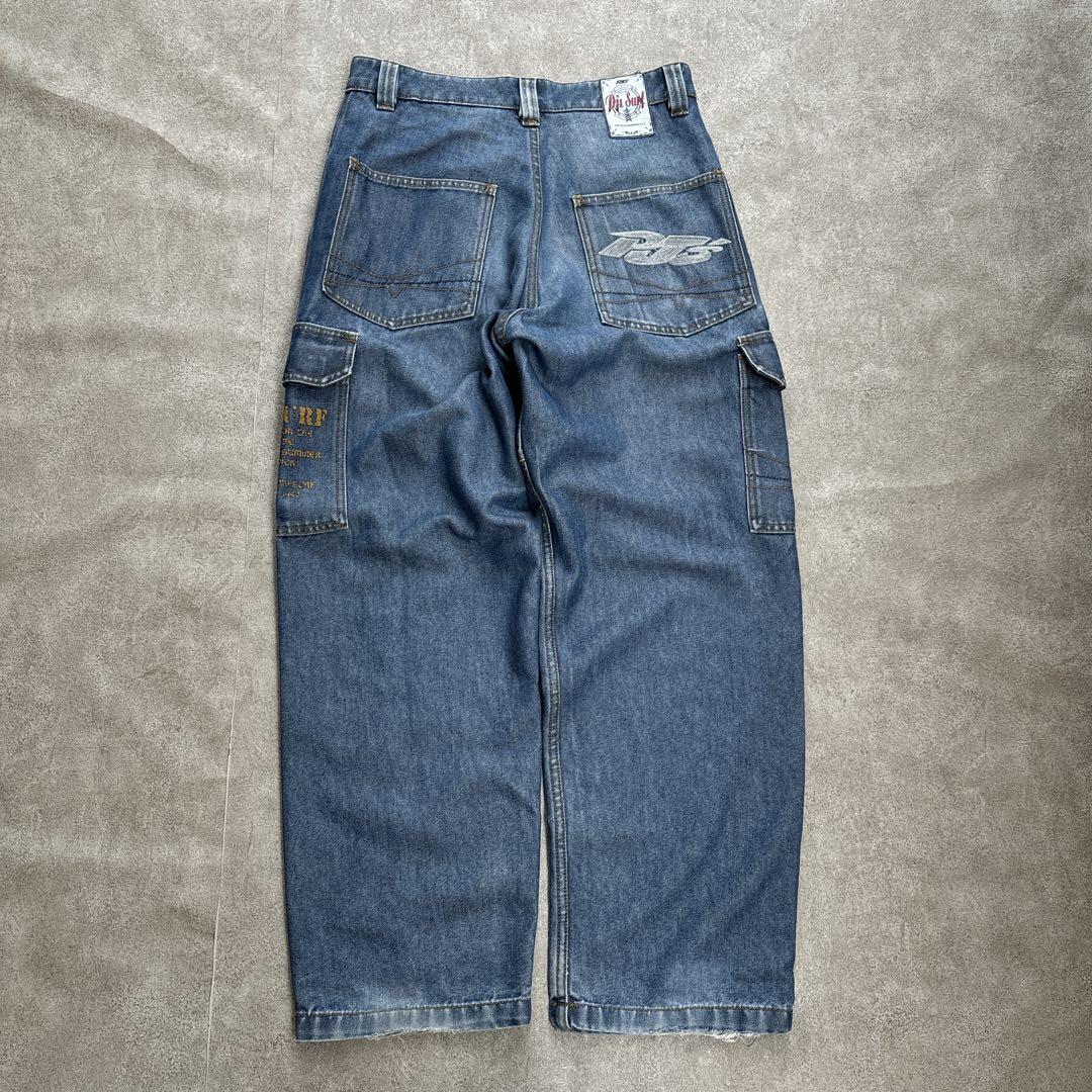 (古着)90s oldsurf カーゴデニム　ワイドパンツ　cityboy