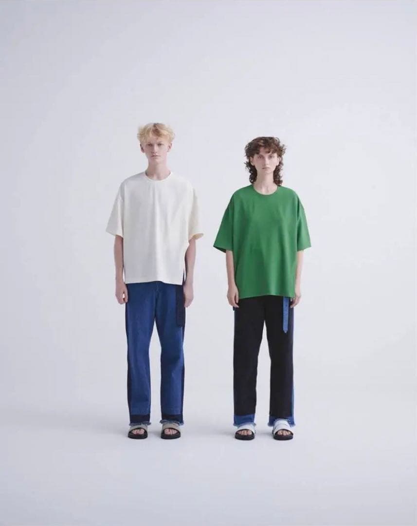 CULLNI ラウンドカッティングレイヤードジョーゼットTシャツ