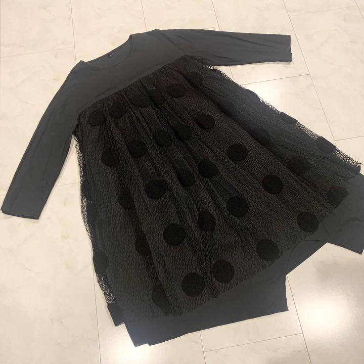 美品‼️Line 水玉メッシュワンピース