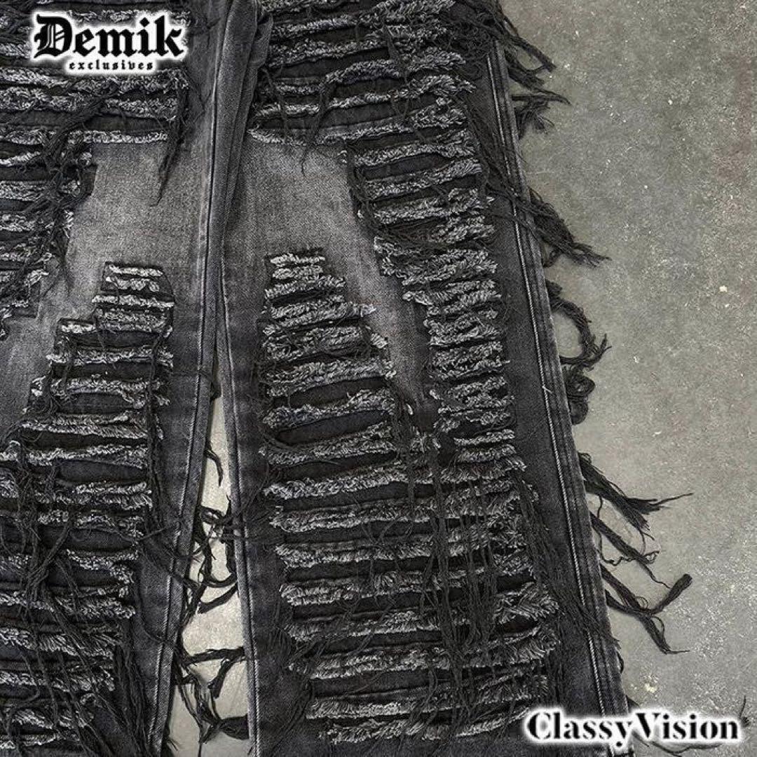 DEMIK デストロイダメージバギーデニムパンツ 28 XS DEMIK EXCLUSIVES