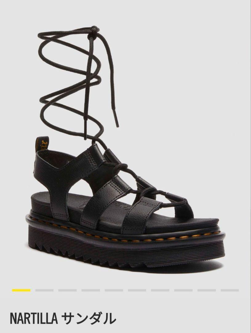 Dr.Martens NARTILLA サンダル 黒 厚底 レースアップ