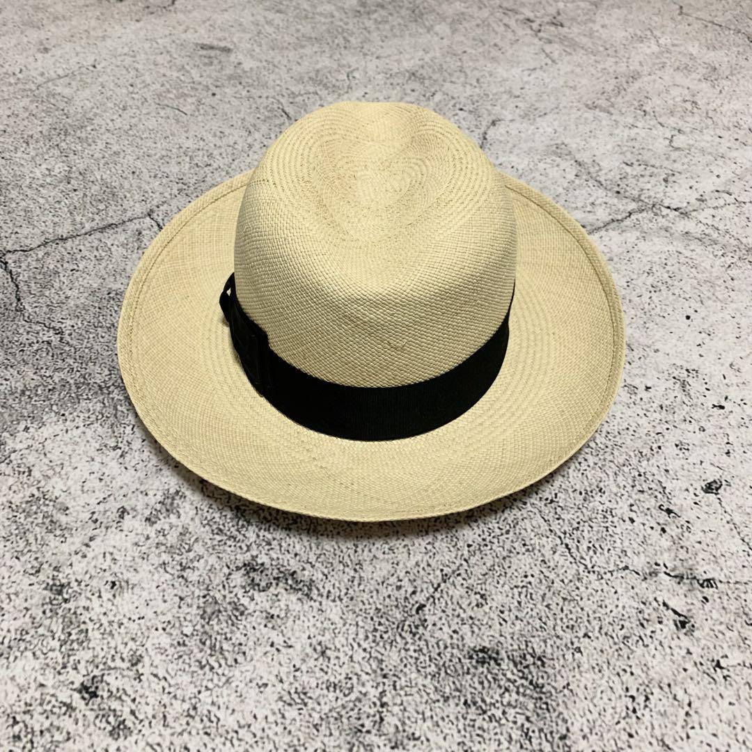 美品 Borsalino ハット パナマハット ストローハット 帽子