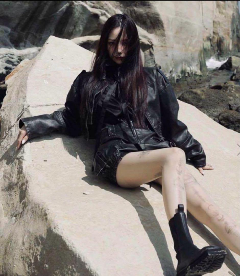 melt the lady fake leather jacket