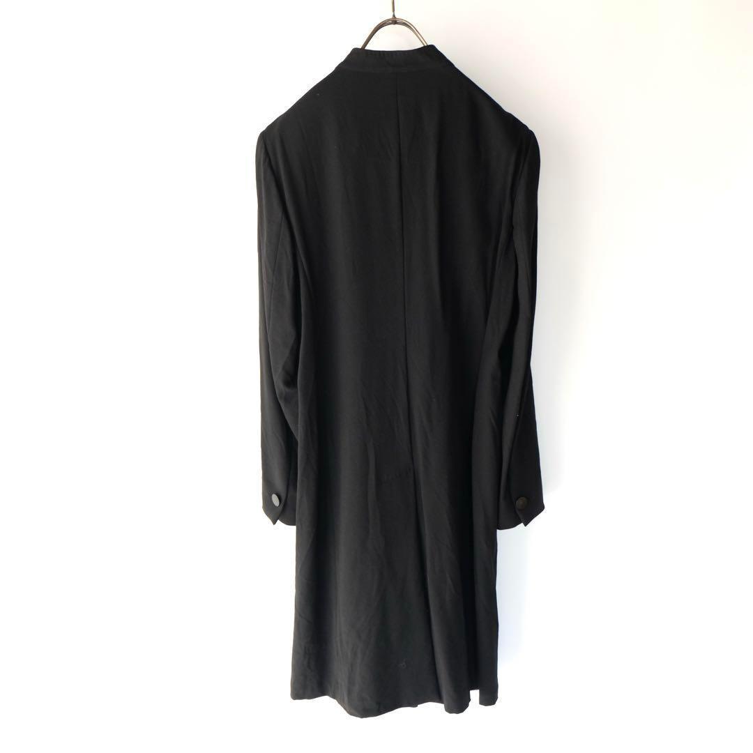 Max Mara ITALY製 マオカラー ロング ジャケット ブラック Max Mara ITALY製 マオカラー ロング ジャケット ブラック