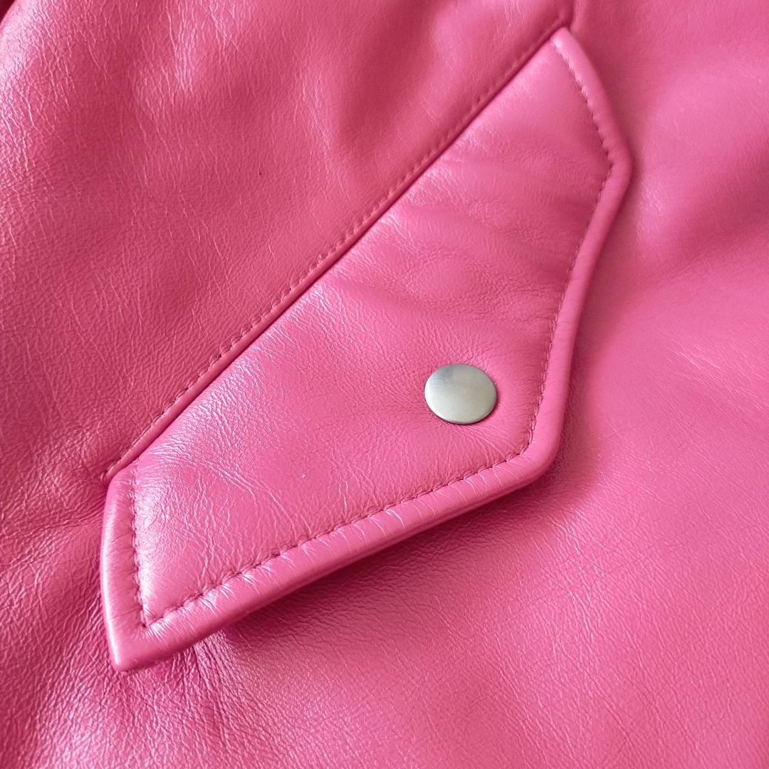 未使用品 プラダ ナッパレザーMA-1ジャケット Drake着用モデル マゼンタ