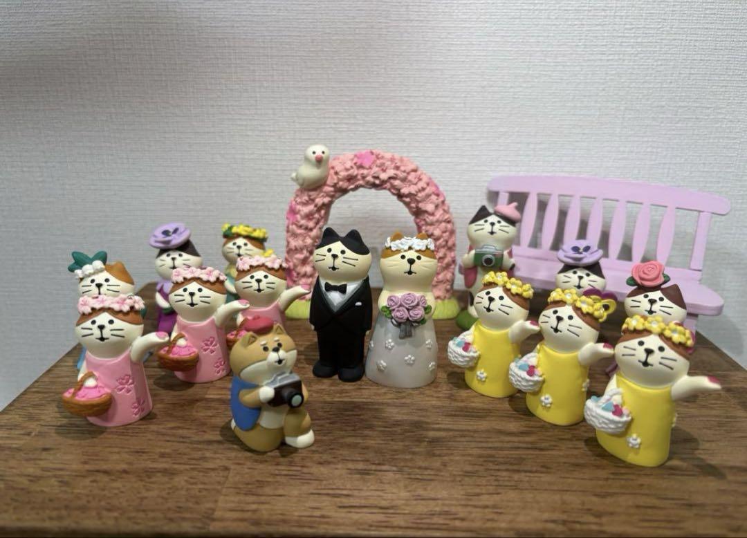 猫の結婚式フィギュアセット　コンコンブル