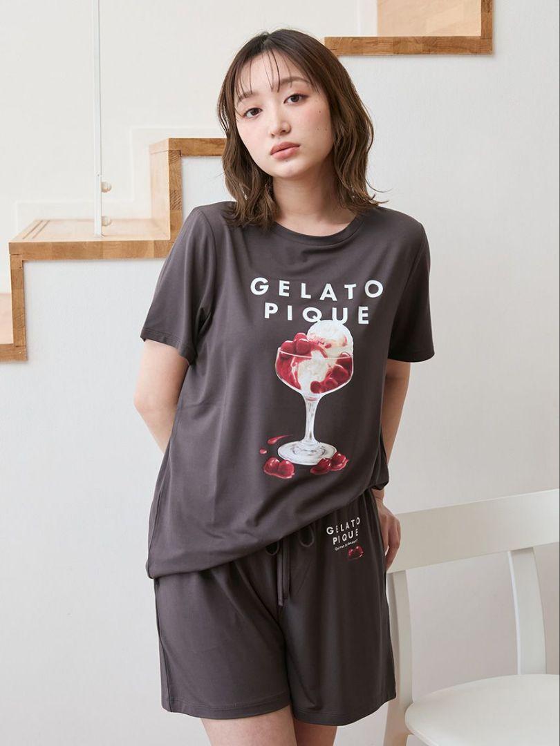 接触冷感 COOLレーヨンデザートロゴTシャツ＆ショートパンツ