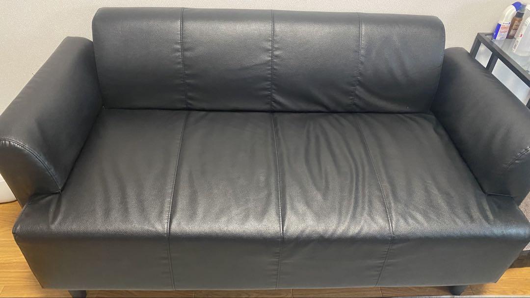 IKEA 2人掛けソファ ブラック