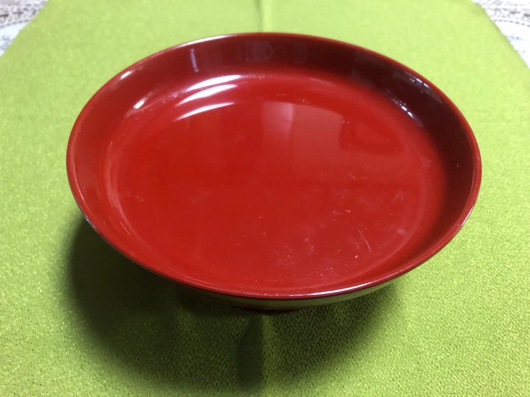 仏具供物台高坏朱色直径約18ｃｍ高さ約7.5cm