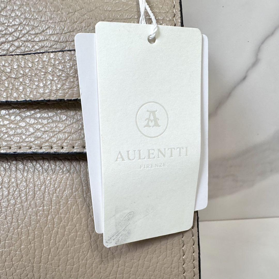 【ファッション通販】の商品をすべて 未使用】AULENTTI ベルトフラップバッグ 2way ベージュ シルバー バッグ