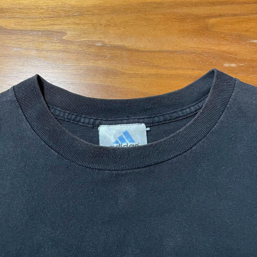 USA製 アディダス プリントTシャツ ブラック カレッジロゴ 黒 XL