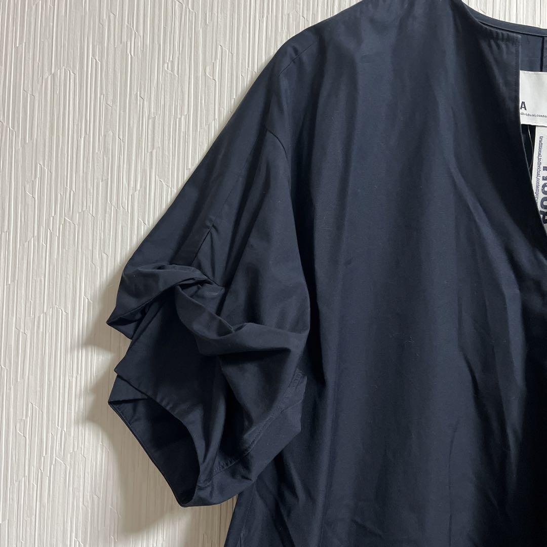 TICCA ティッカ ツイストスリーブ ロングワンピース F ネイビー