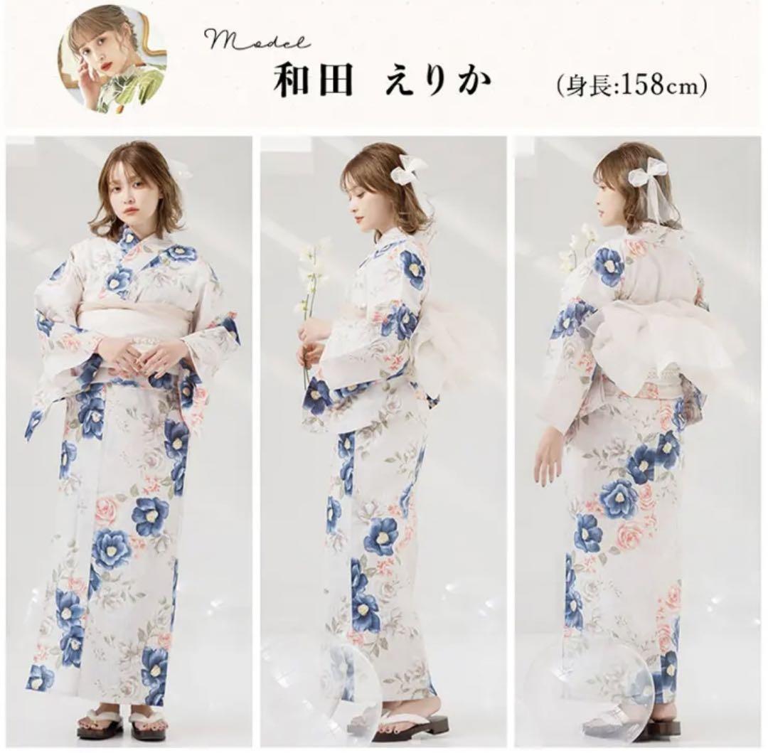 Dita 帯付き 浴衣 花柄 ピンク