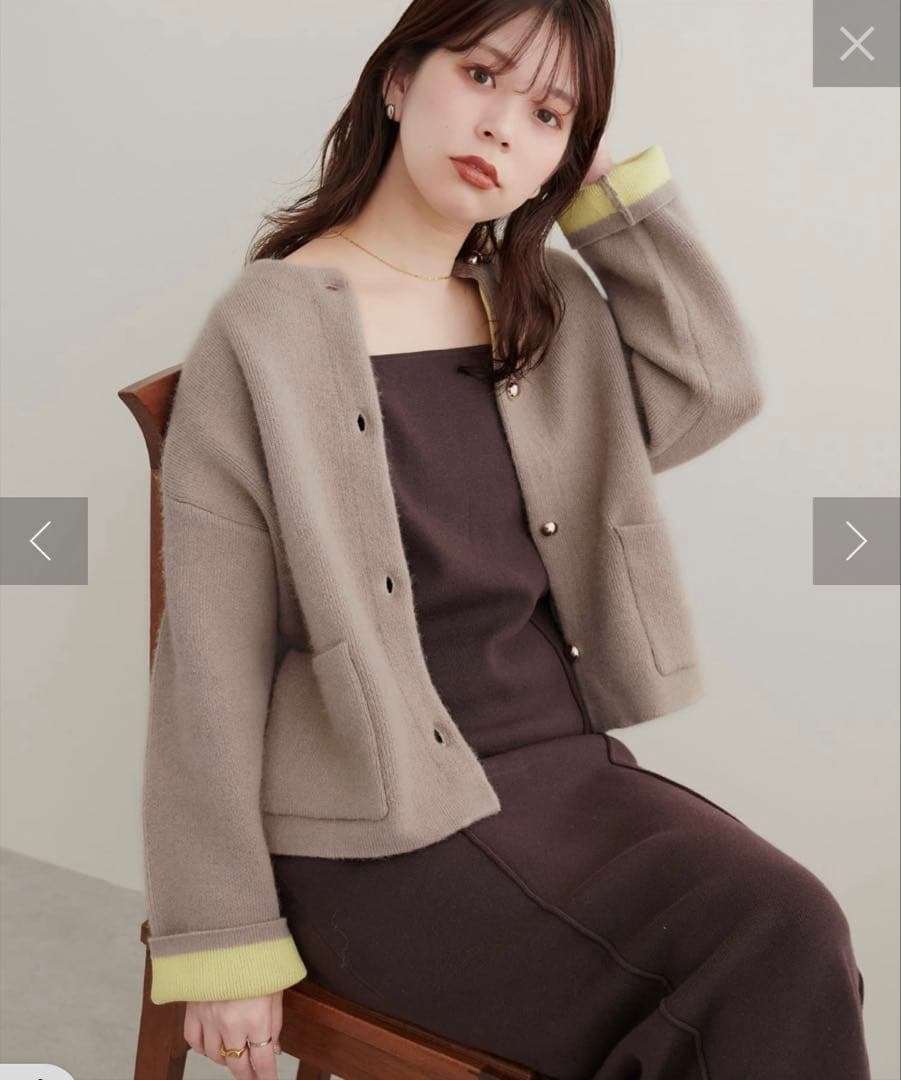 natural couture FOX混プレーティングニットジャケット - メルカリ