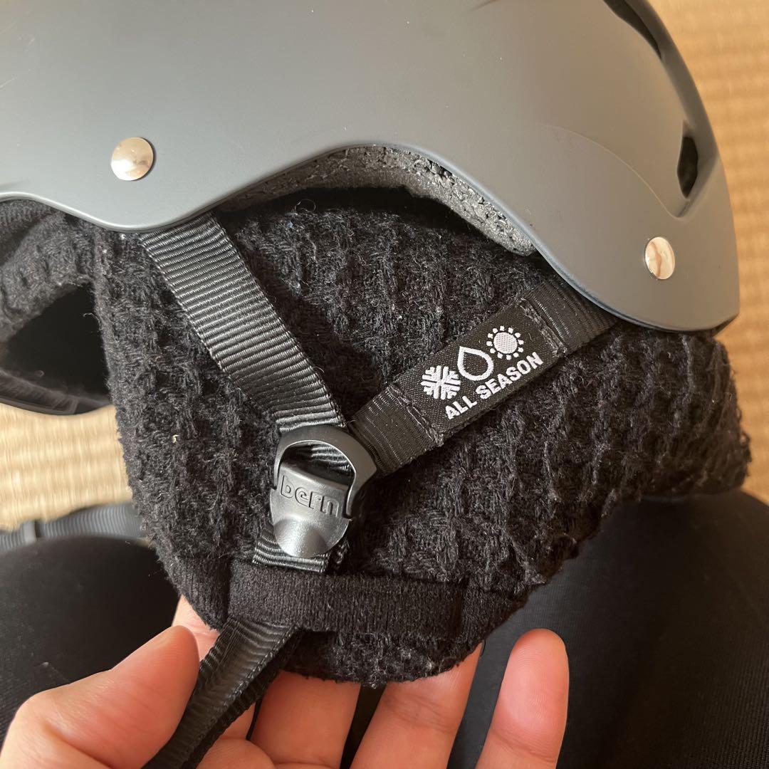 bern ヘルメット HARD HAT WATTS グレー L バイザー付き