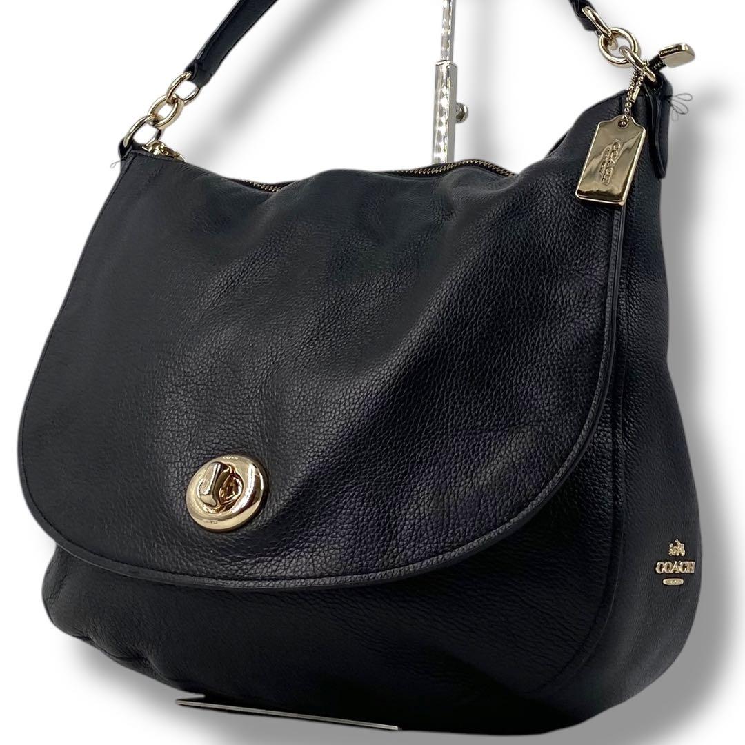 Coach Turnlock Leather One Shoulder Bag