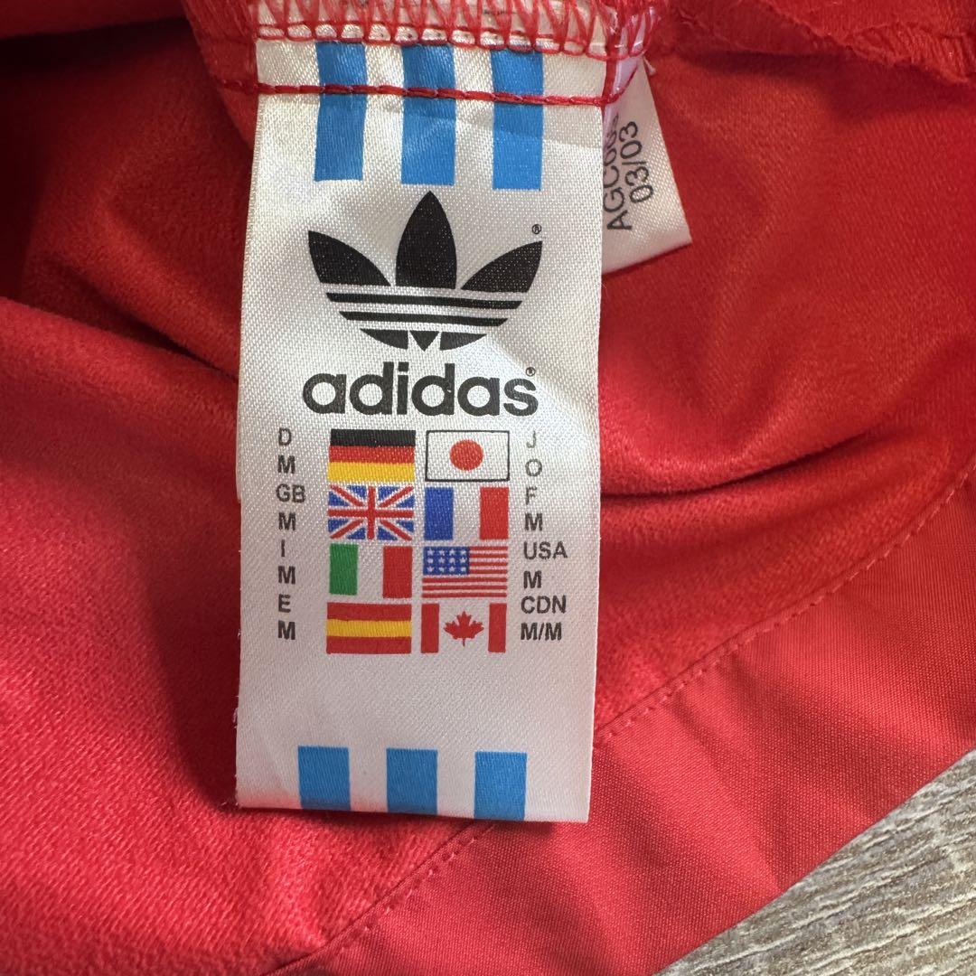 【希少】adidas ナイロンジャケット レッド Mサイズ グッドイヤー 古着