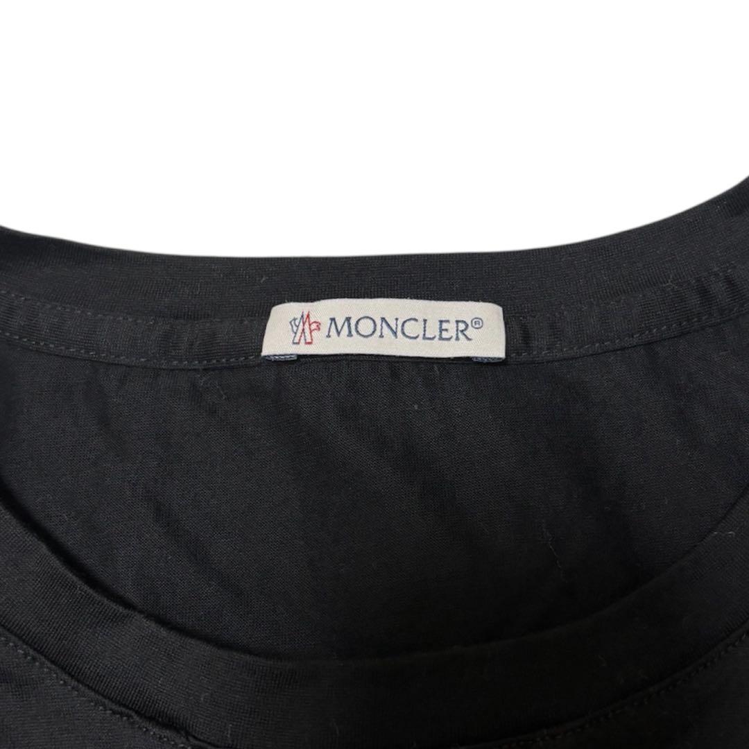 【新品同様】モンクレール　ダブルロゴワッペン　Tシャツ24SS ブラック XL