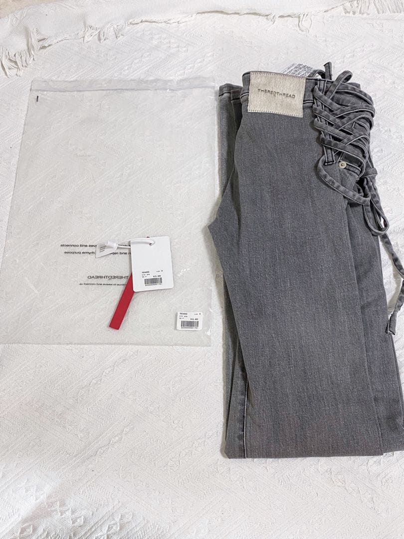 S lace up denim 1 ブラック Sサイズ