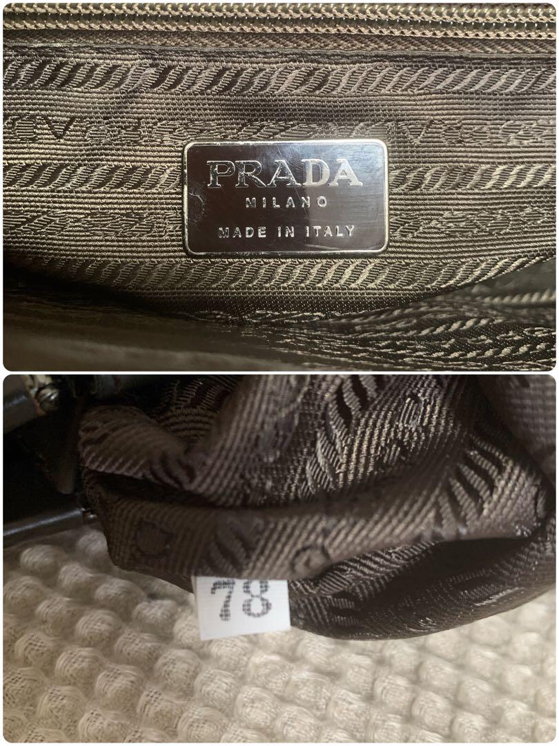 ◇ PRADA プラダ レザーハンドバッグ カーキ ガマ口 ◇