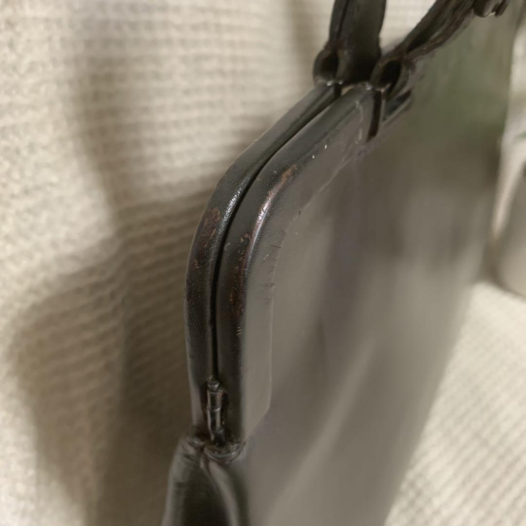 ◇ PRADA プラダ レザーハンドバッグ カーキ ガマ口 ◇