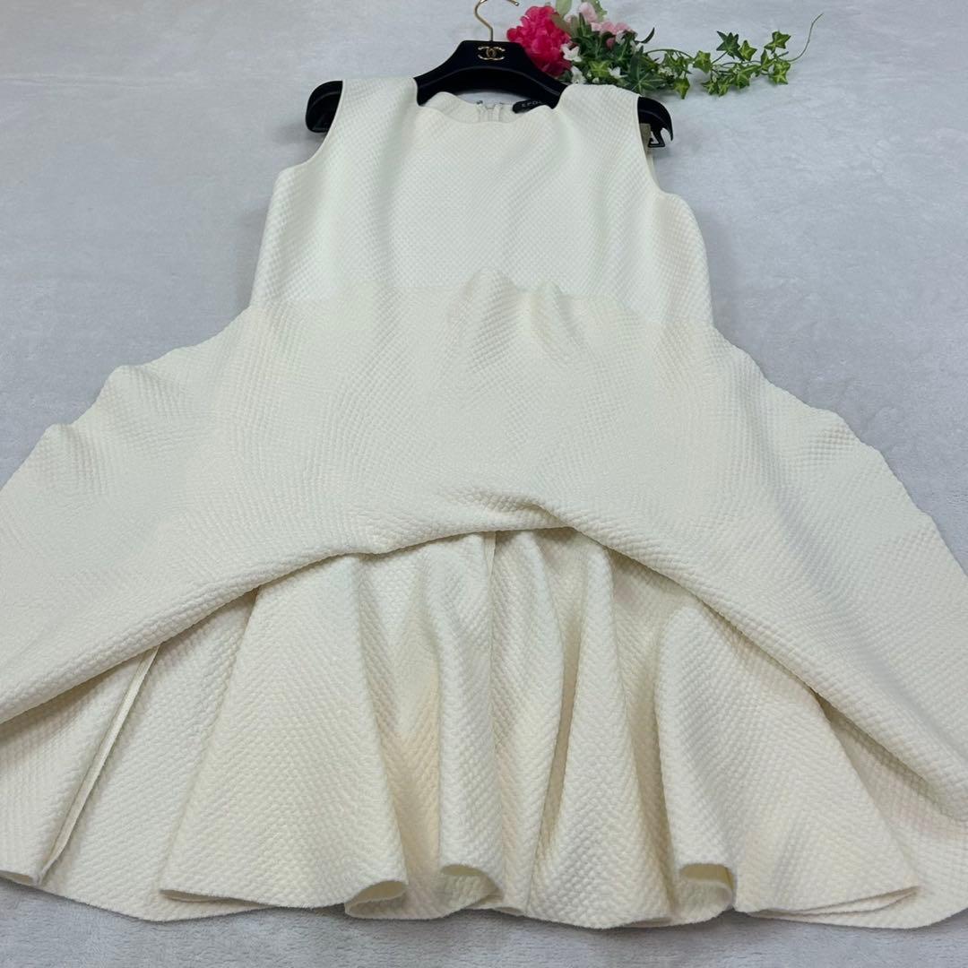 J533 美品 3XL エポカ ひざ丈ワンピース ホワイト レディース J533 美品 3XL エポカ ひざ丈ワンピース ホワイト レディース