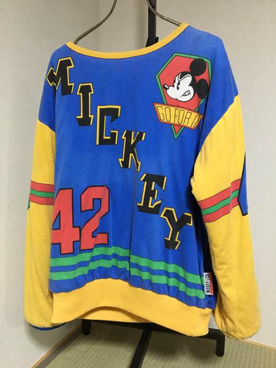 80s 90s ディズニー　リバーシブル　ミッキー　スエット