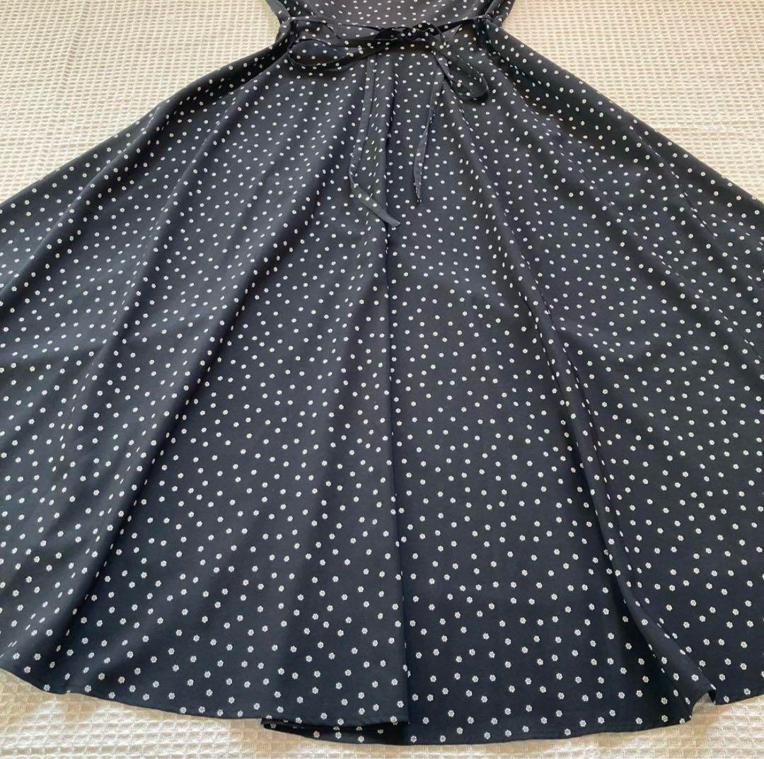 極美品　アニエスベー　ロングワンピース　フレア　Aライン　リボン　小花柄　紺　M 楽天市場】ワンピース レディース 秋 ロングワンピース フレア