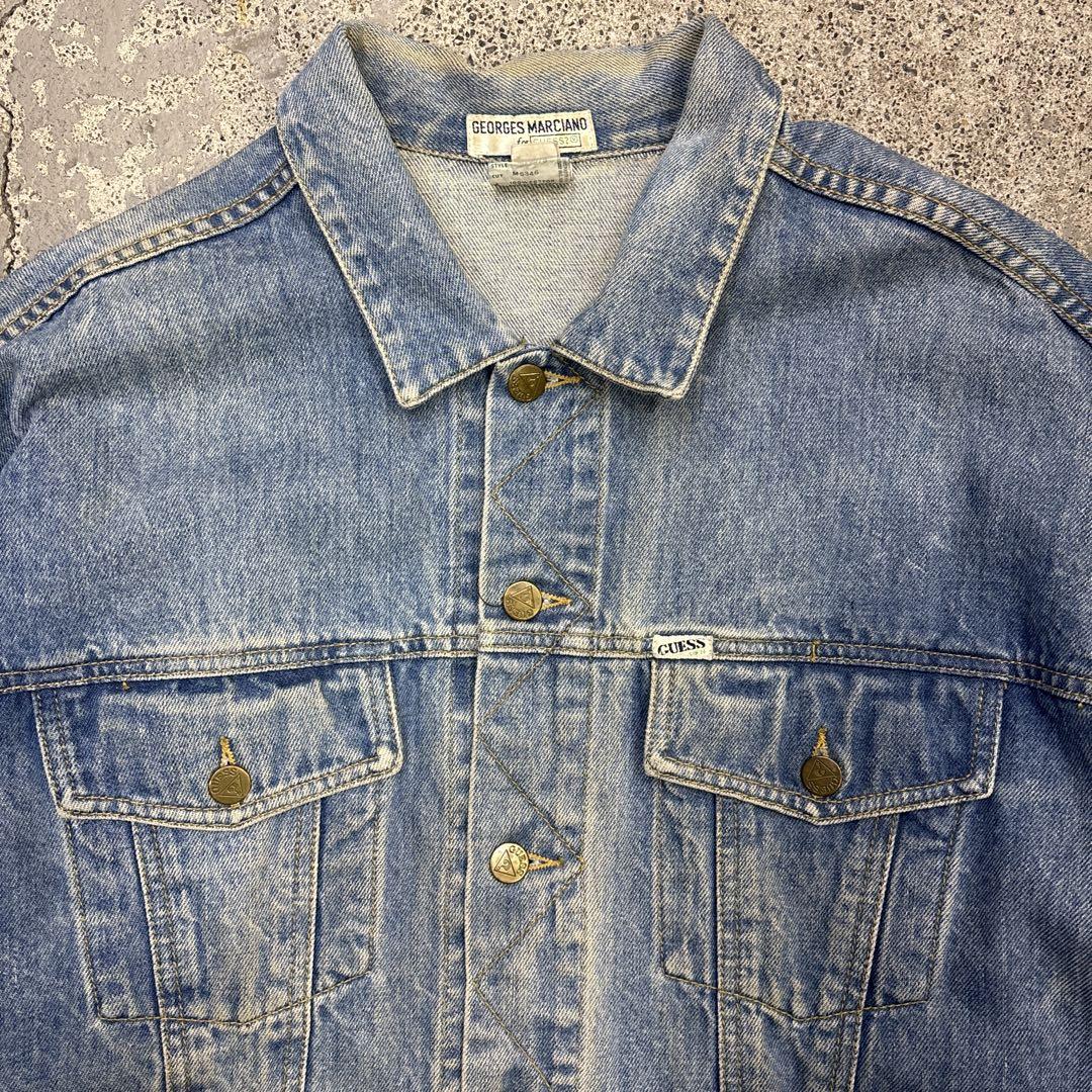 GUESS ゲス 濃紺ビッグサイズデニムジャケット 90s XL - メルカリ