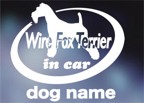 ワイヤーフォックステリア in carステッカー、犬ステッカー