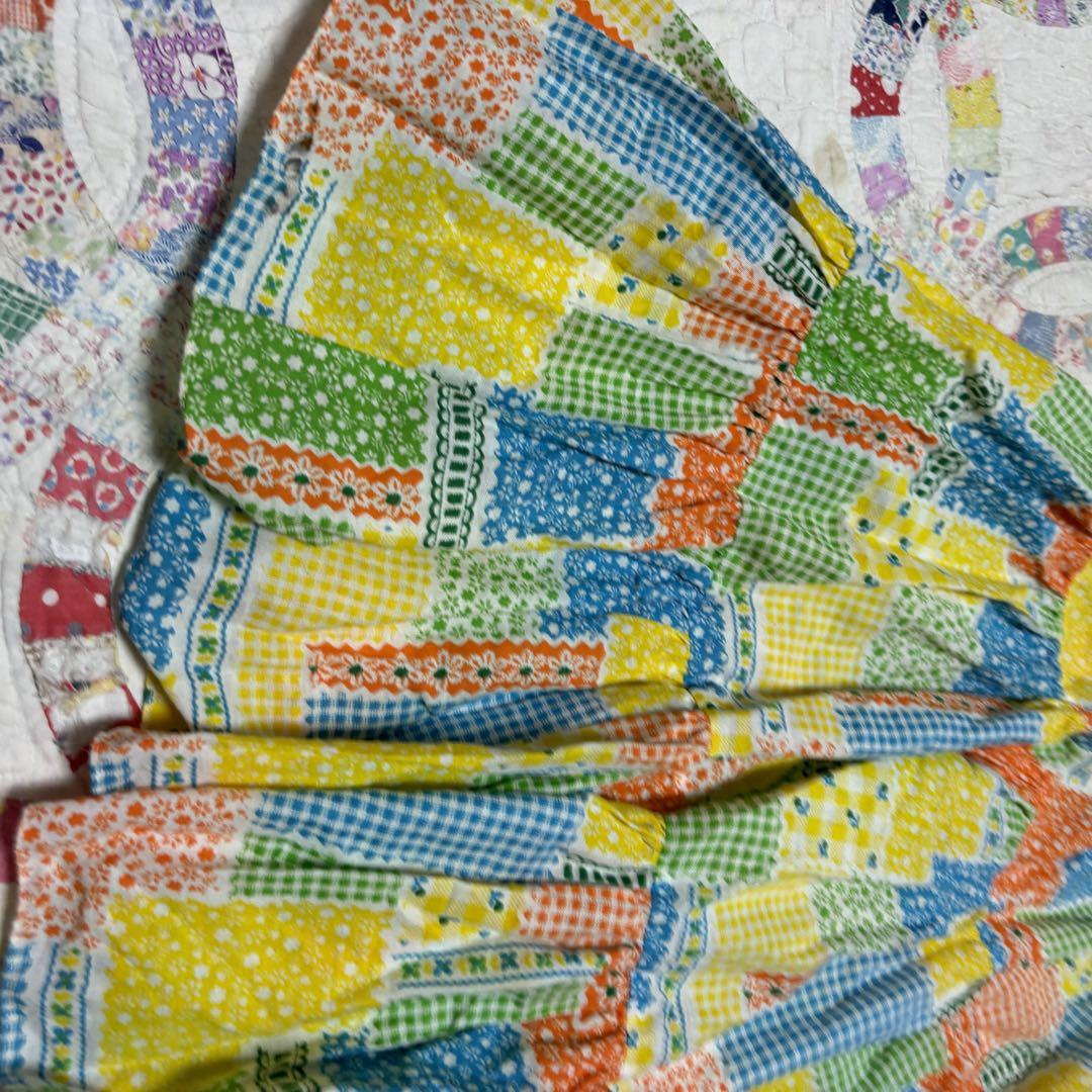 vintage patchwork print skirt 古着　70s