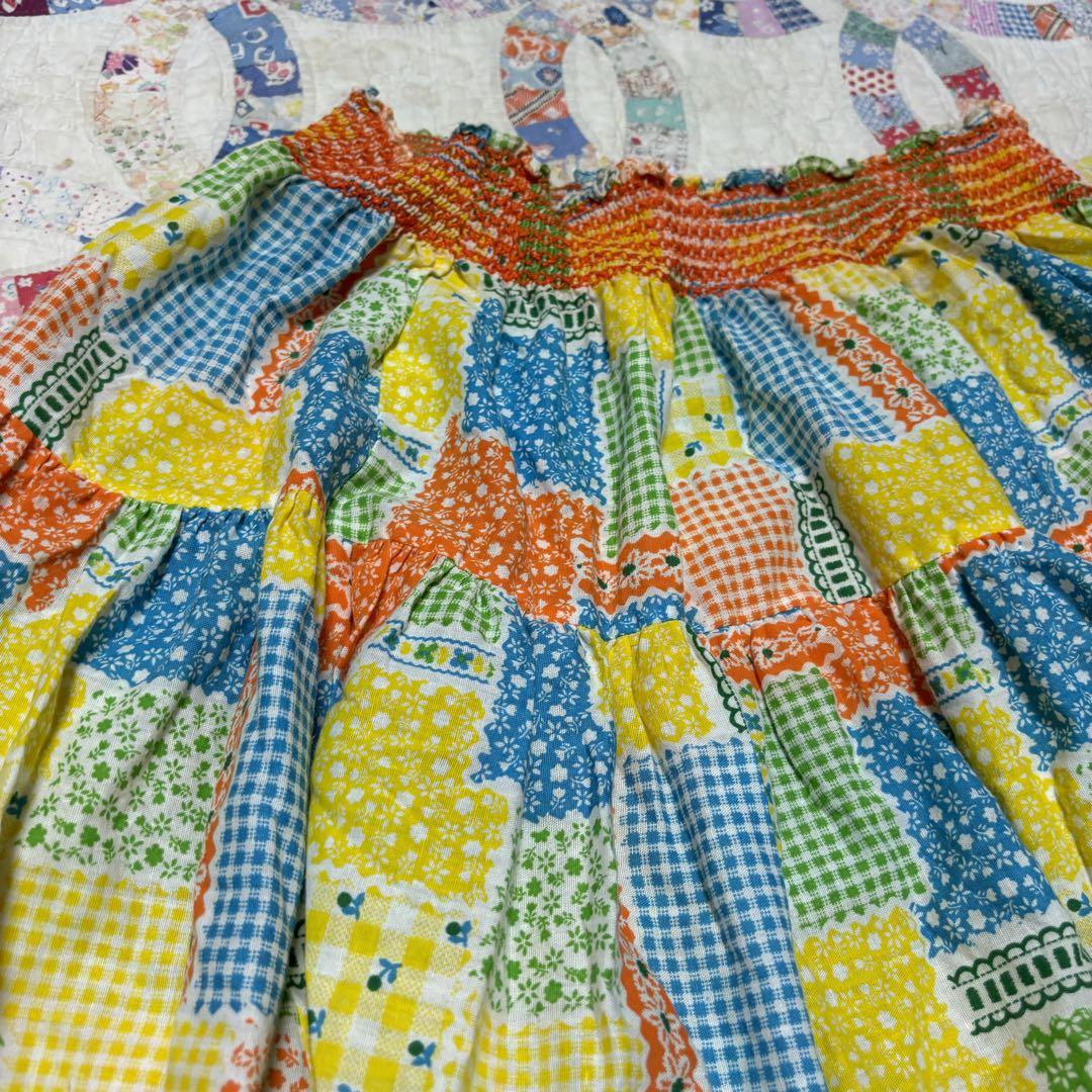 vintage patchwork print skirt 古着　70s