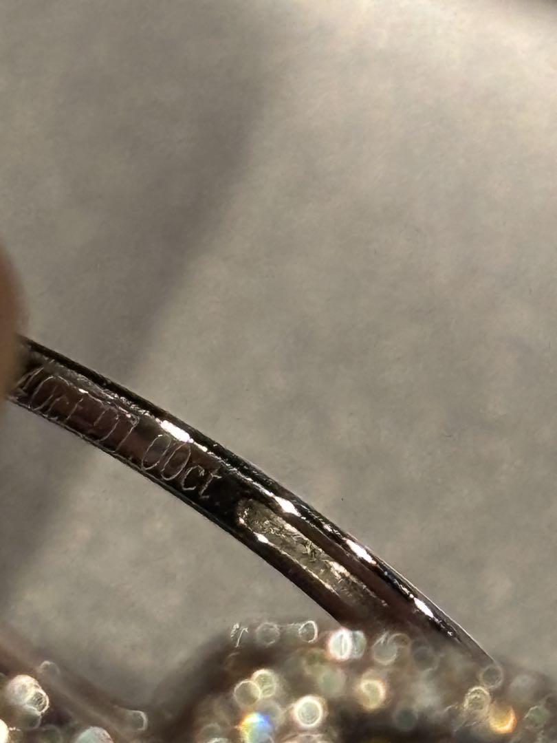 大粒 オレンジ ダイヤ 1ct k18 wg リング