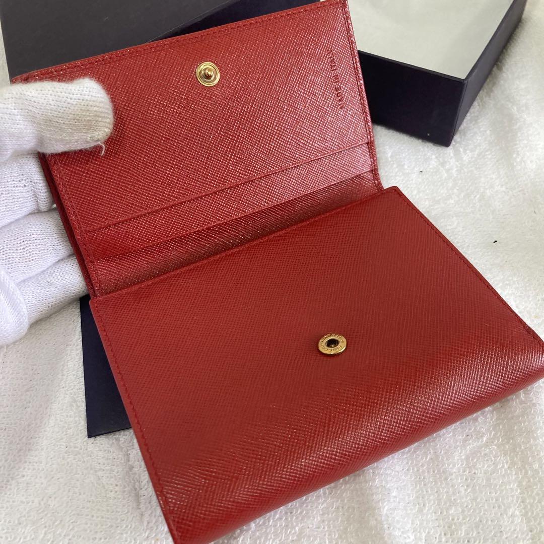 中古良品】プラダ(PRADA) サフィアーノレザー 二つ折り財布
