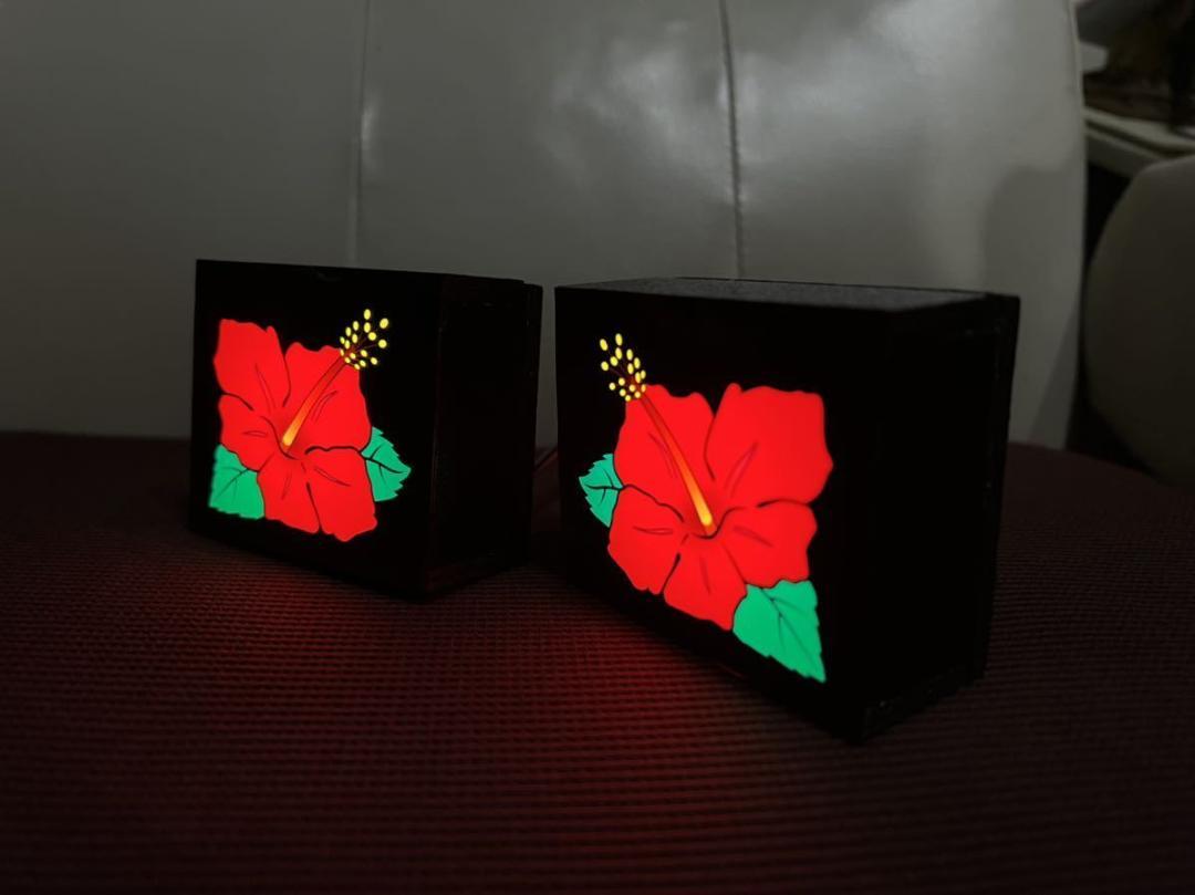 ハナハナ ハイビスカス ランプ 実機パネルシート加工品！LED発光！インテリアに