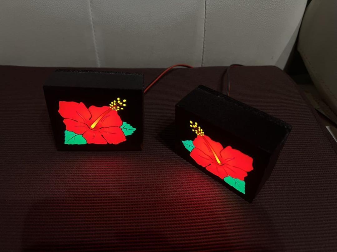 ハナハナ ハイビスカス ランプ 実機パネルシート加工品！LED発光！インテリアに