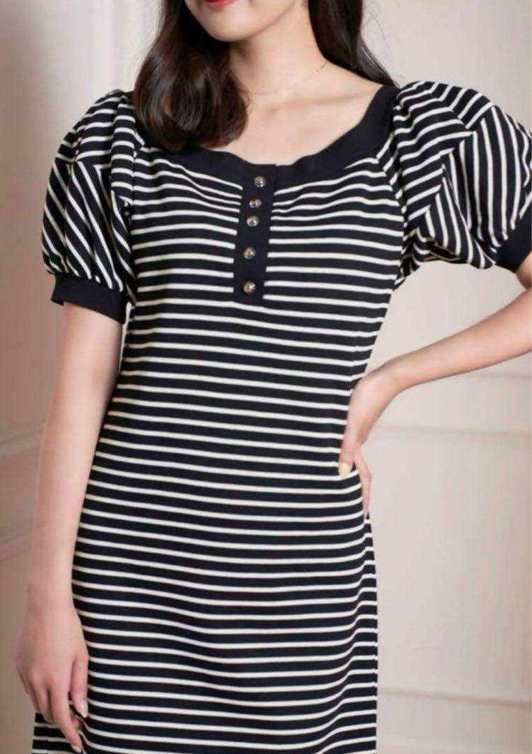 【即日発送】 Herlipto Saint-Tropez ワンピース Dress Mini Striped ワンピース