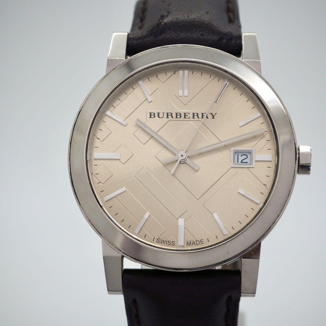 271 BURBERRY 時計　ノバチェック　シャンパンゴールド　デイト　メンズ