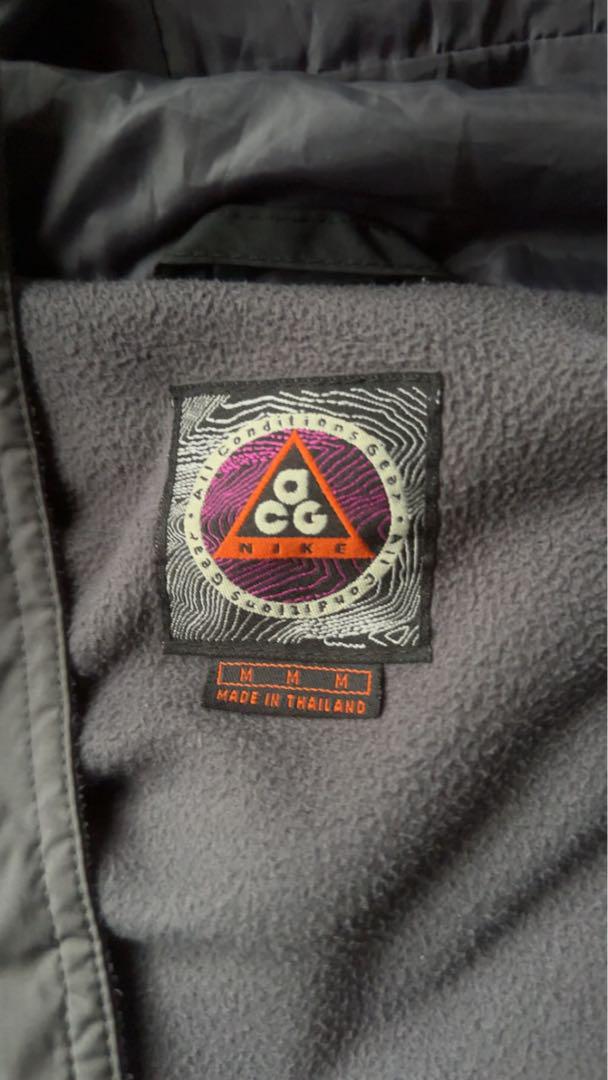 90s nike agc パーカー フリース コート M グレー ブラック