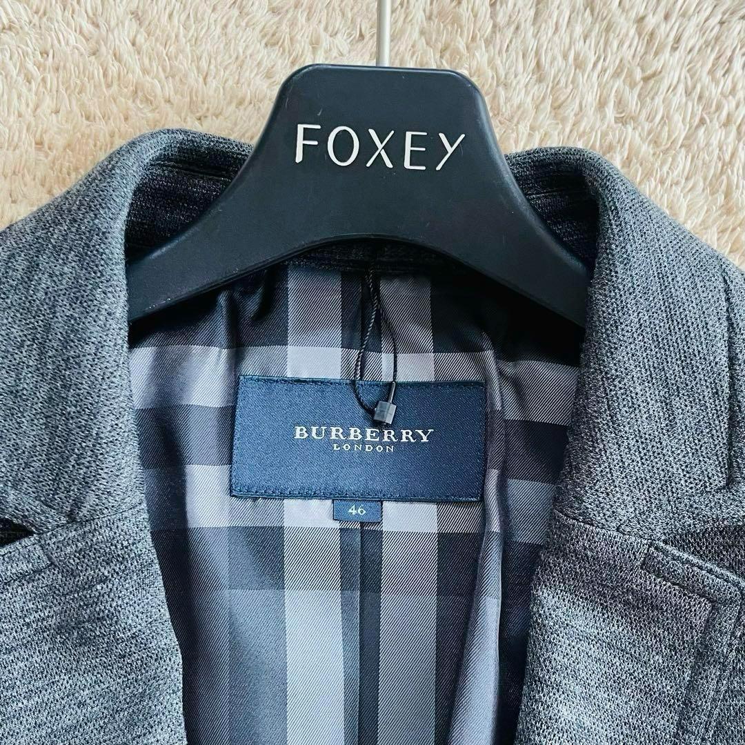 大きいサイズ✨未使用 バーバリー ウール混ジャケット ノバチェック グレー 46