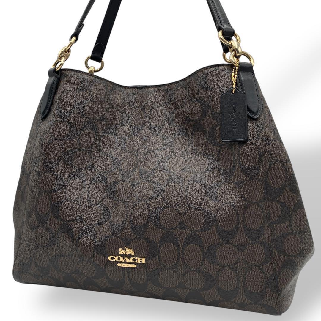 ✨美品✨コーチ トートバッグ ショルダーバッグ シグネチャー PVC 美品 coach コーチ トートバッグ 肩掛け シグネチャー PVC