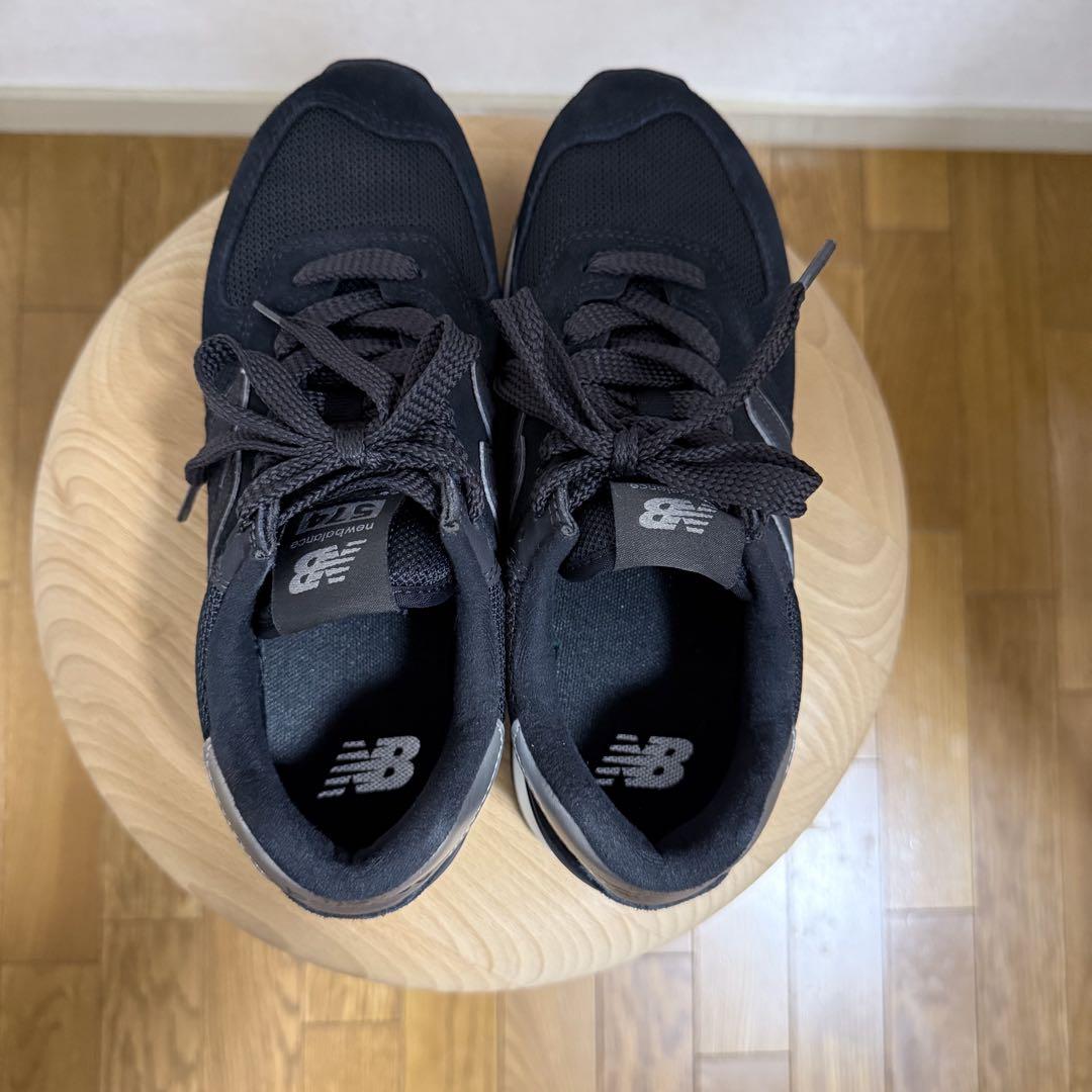 574+ New Balance 厚底 ブラック スニーカー 23.5cm