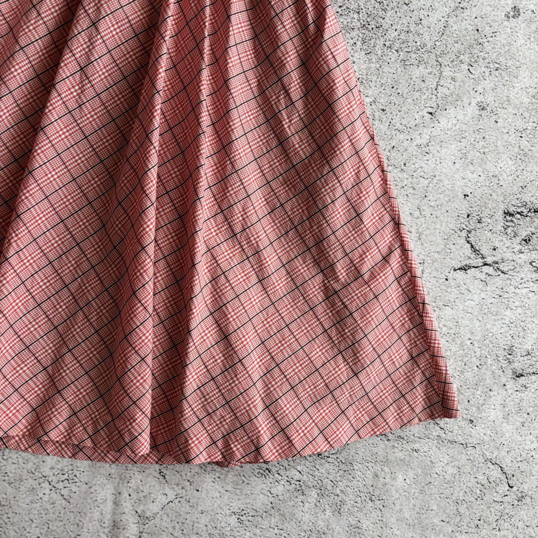 y2k 00s バーバリーブルーレーベル　チェックワンピース　シャーリング　刺繍