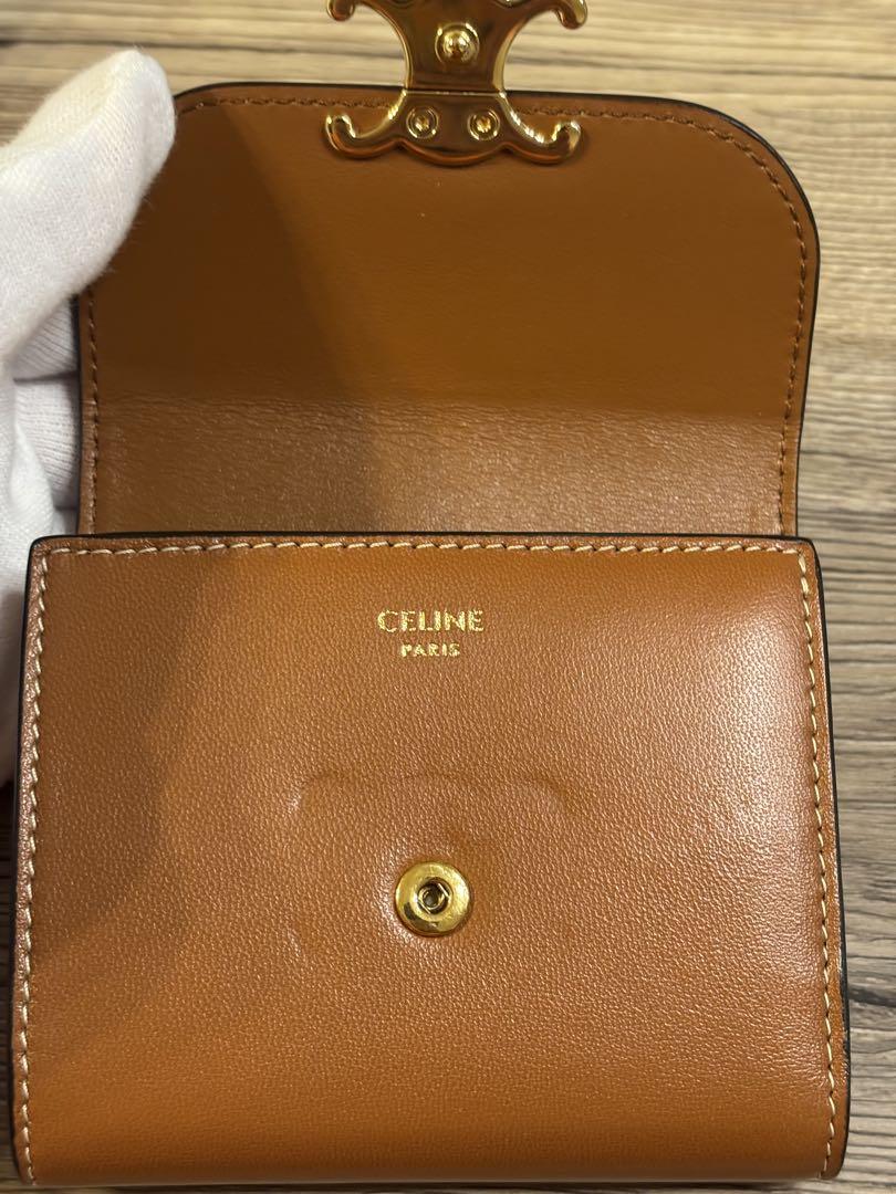 【極美品】CELINE セリーヌ トリオンフ 三つ折り財布 ブラウン レザー