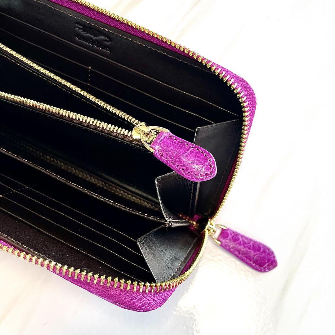 クロコダイル長財布 レディース財布 2319 シャイニング パープルピンク