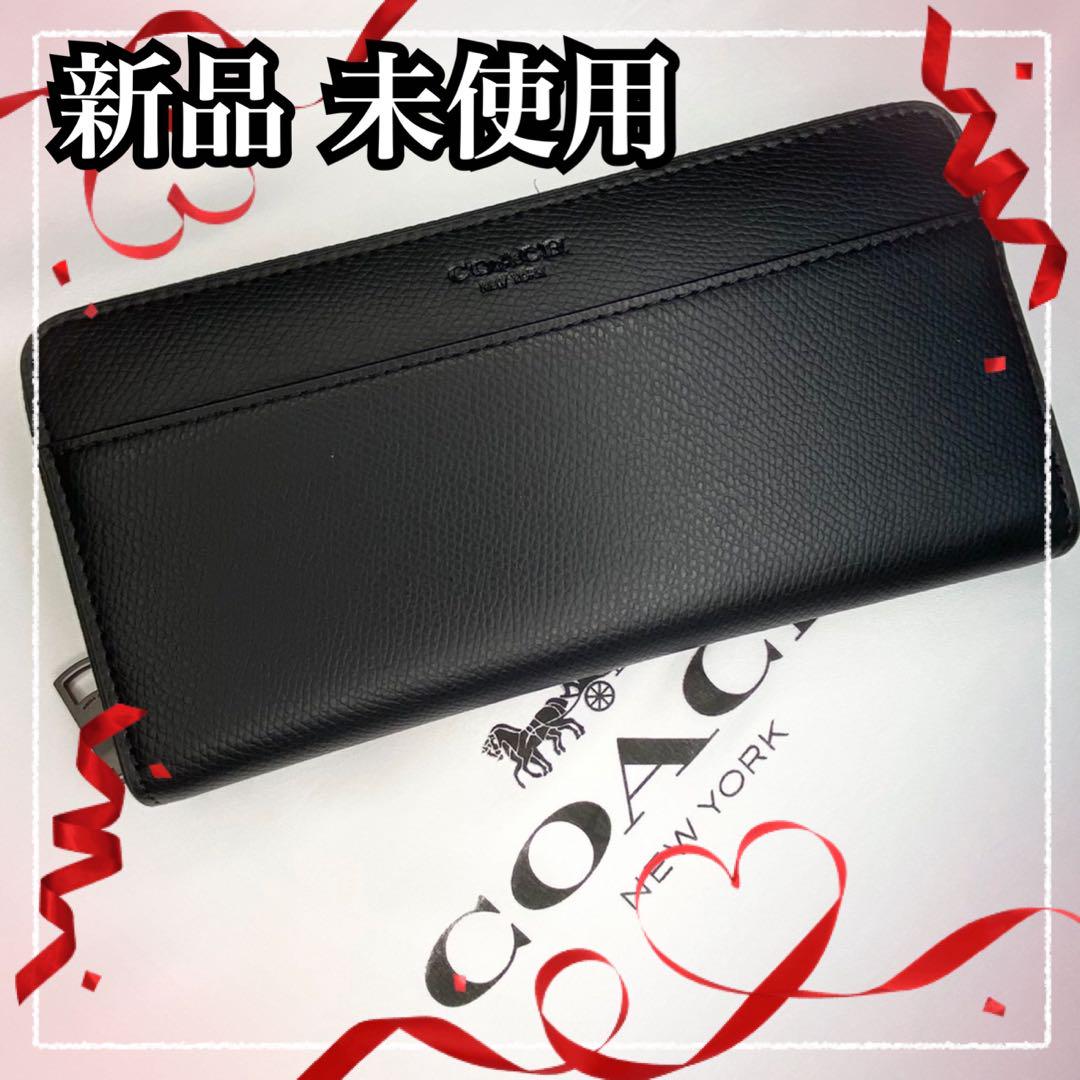 新品.未使用COACH コーチ 長財布 ブランド おしゃれブラック シンプル 黒